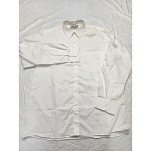 Remy Martin Shirt Mens Large White Stripe Long Sleeve Dress Shirt Made In Italy